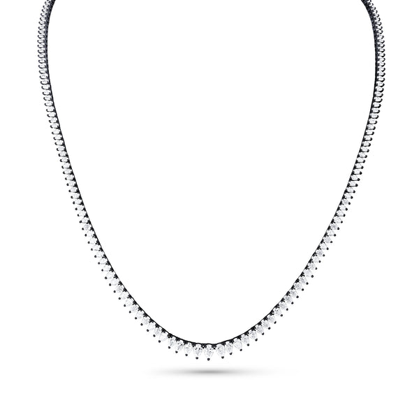 petite pear-cut riviera tennis necklace, in 18k black gold <span class='visuallyhidden'>Call, text 323-404-2959 for shop help.</span>